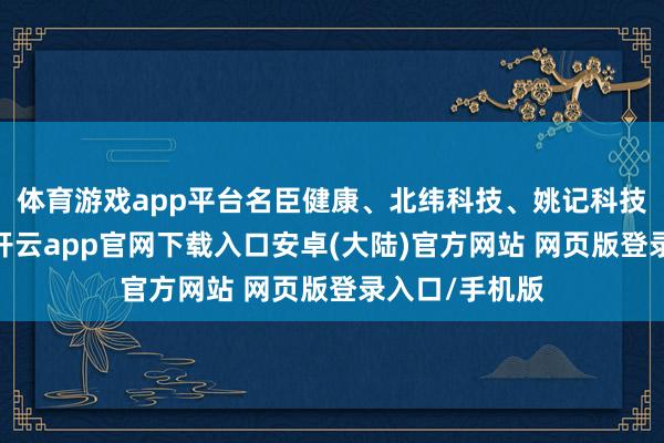 体育游戏app平台名臣健康、北纬科技、姚记科技等跌幅居前-开云app官网下载入口安卓(大陆)官方网站 网页版登录入口/手机版
