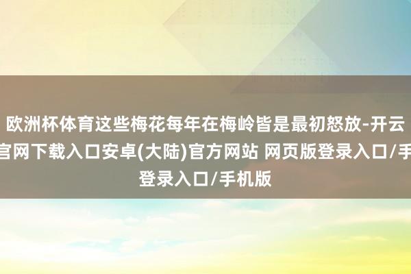 欧洲杯体育这些梅花每年在梅岭皆是最初怒放-开云app官网下载入口安卓(大陆)官方网站 网页版登录入口/手机版