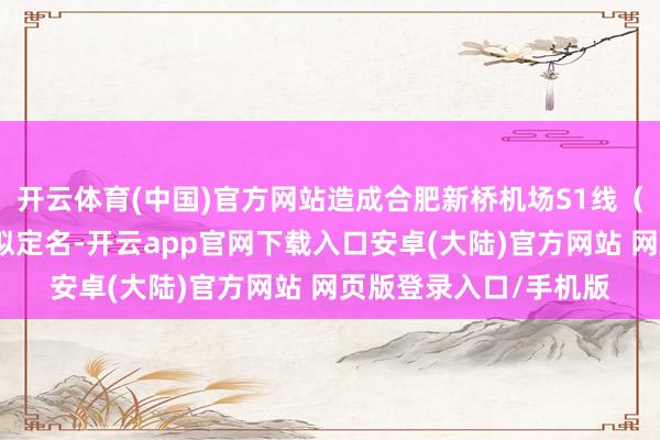 开云体育(中国)官方网站造成合肥新桥机场S1线（合肥段）车站及场段拟定名-开云app官网下载入口安卓(大陆)官方网站 网页版登录入口/手机版