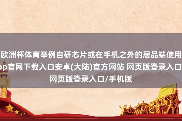 欧洲杯体育举例自研芯片或在手机之外的居品端使用-开云app官网下载入口安卓(大陆)官方网站 网页版登录入口/手机版