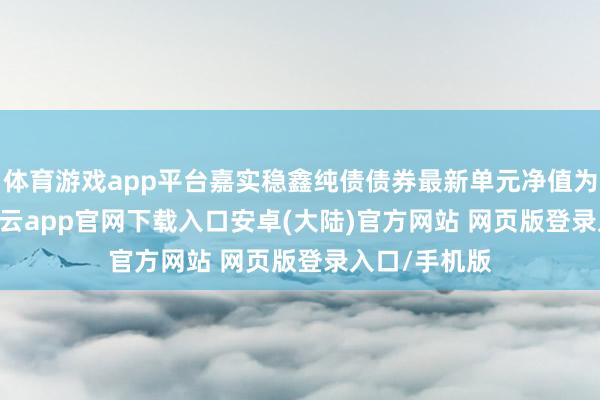 体育游戏app平台嘉实稳鑫纯债债券最新单元净值为1.067元-开云app官网下载入口安卓(大陆)官方网站 网页版登录入口/手机版