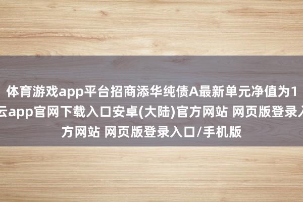 体育游戏app平台招商添华纯债A最新单元净值为1.035元-开云app官网下载入口安卓(大陆)官方网站 网页版登录入口/手机版